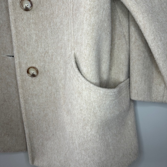 Herman Kay women’s 14 petite tan wool peacoat - Picture 4 of 7